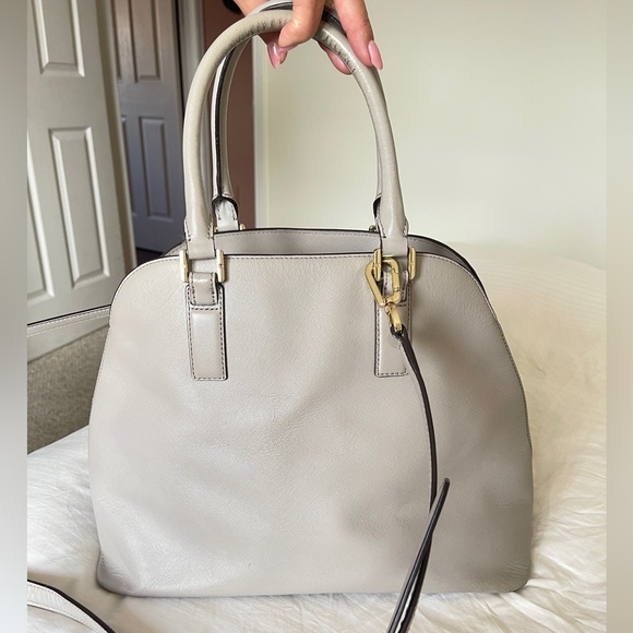 Tory Burch Gray Dome Satchel with Gold Hardware - Picture 3 of 7